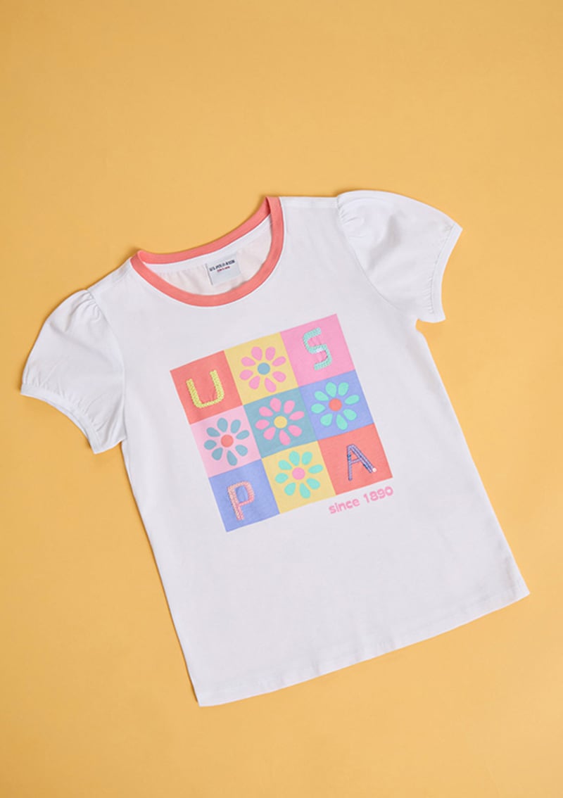 T117222316.Pu-9441 Kız Çocuk Beyaz Regular T-shirt