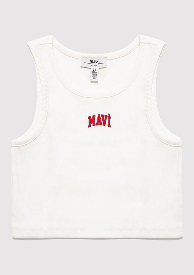 M7610336-20814 Kız Çocuk Beyaz Baskılı T-shirt