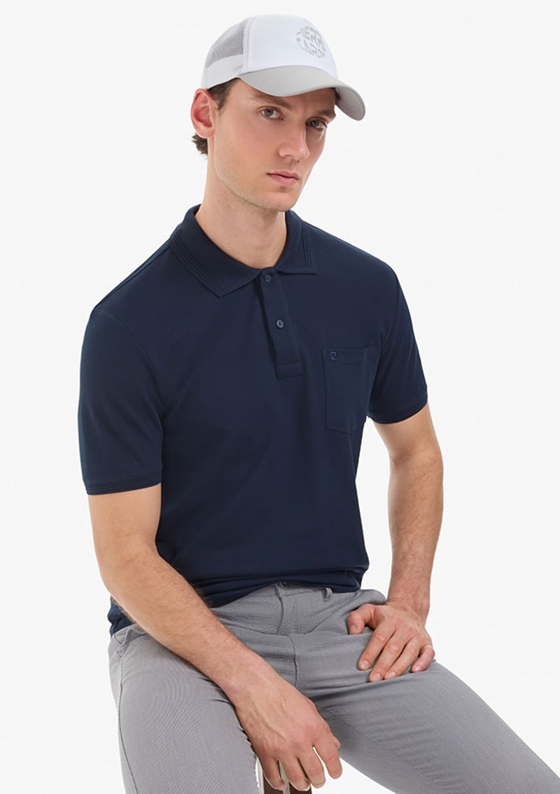 T117186569.Pu-8963 Erkek Lacivert Basic T-shirt