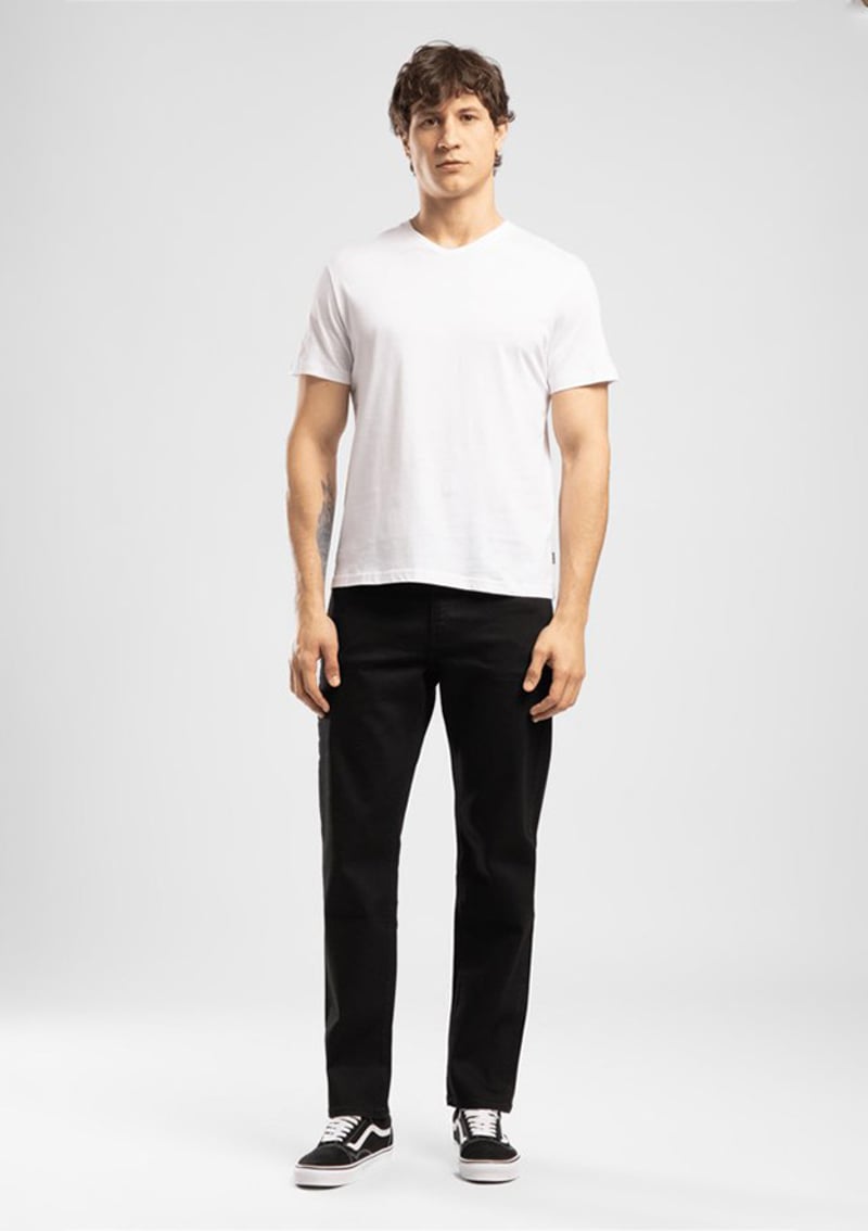 262 Lcm 242002 Erkek Beyaz V Yaka T-shirt