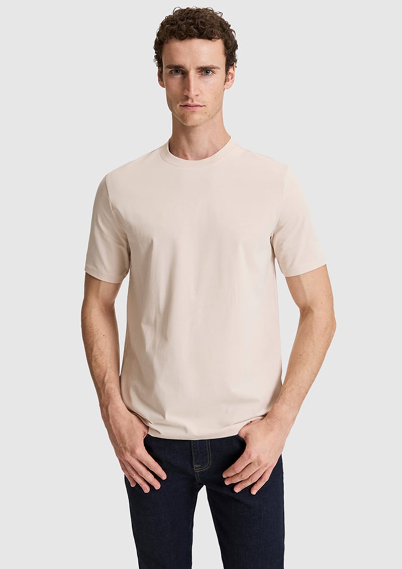 T117228440.Pu-12679 Erkek Bej Regular T-shirt