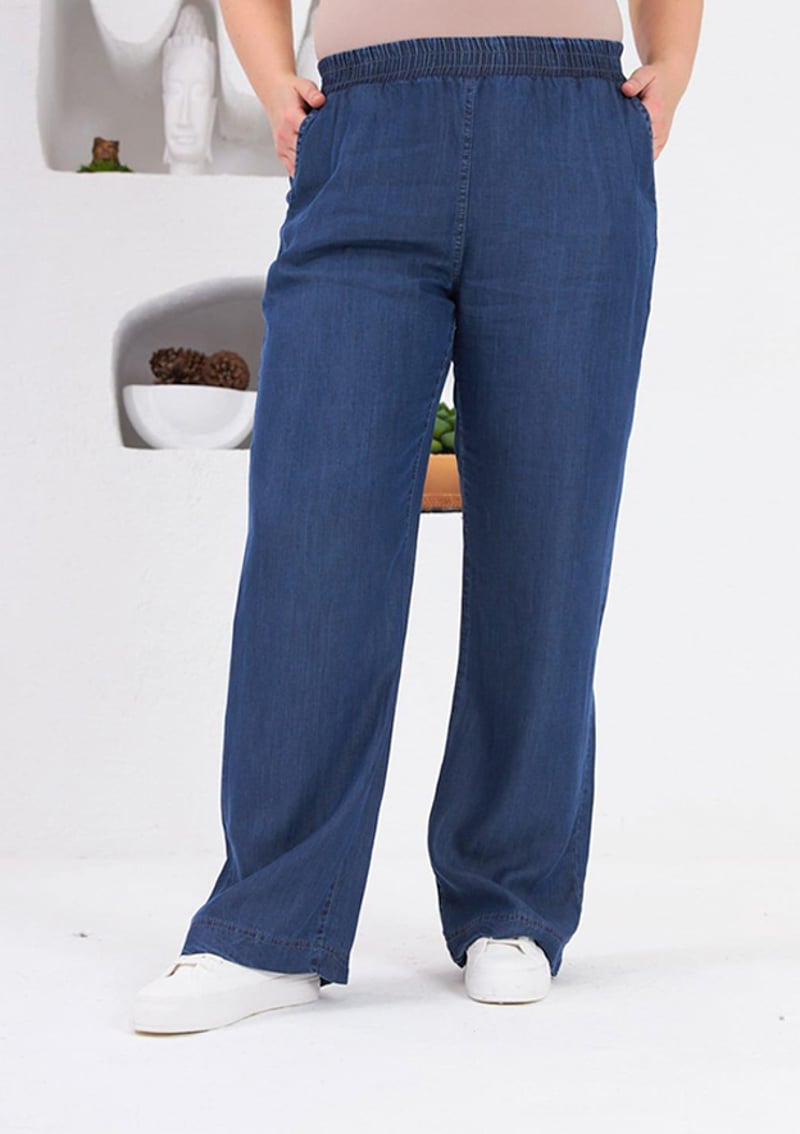 RMG - 1781 Kadın Mavi Normal Bel Pantolon