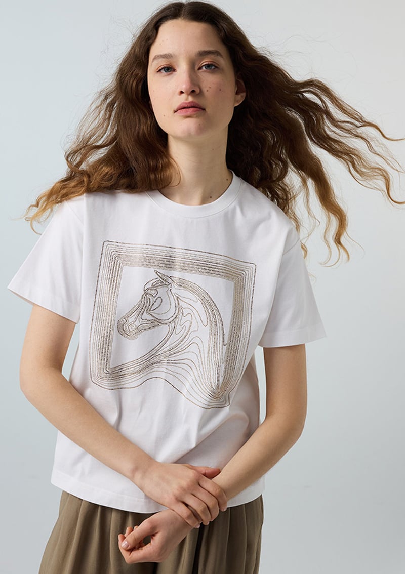İPEKYOL - IS1260070168 Kadın Beyaz Baskılı T-Shirt