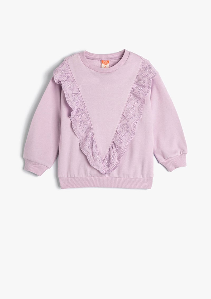 4Wmg10224Ak Kız Çocuk Mor Sweatshirt