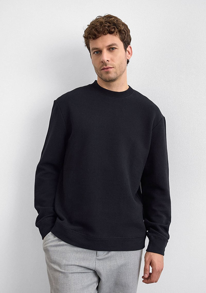 B35W12007 Erkek Siyah Sweatshirt