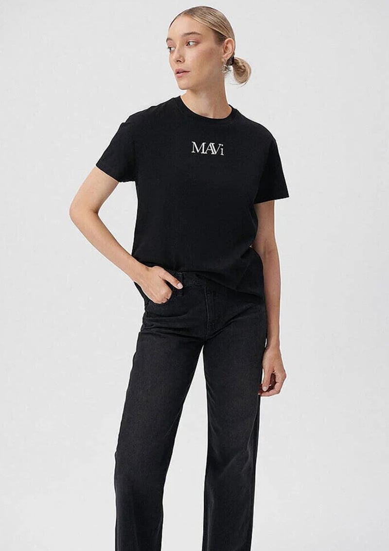 - M1611594-900 Kadın Siyah Baskılı T-Shirt