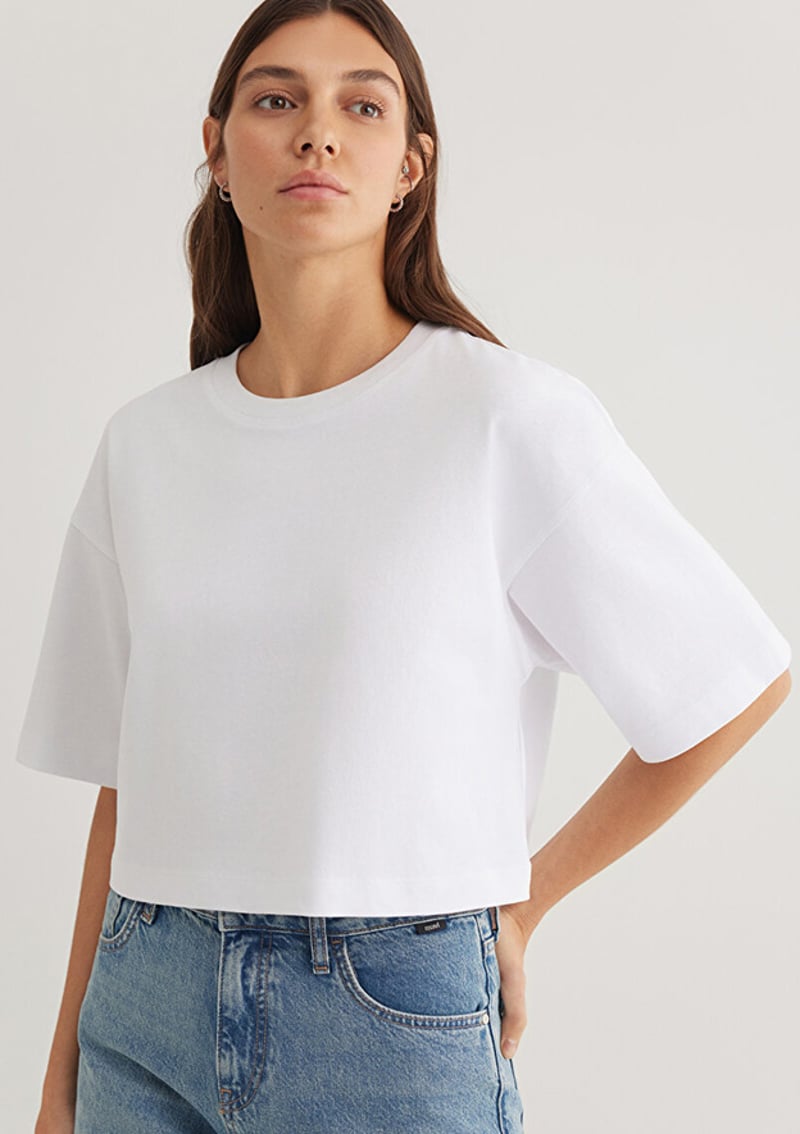 - M1612377-620 Kadın Beyaz Basic T-Shirt