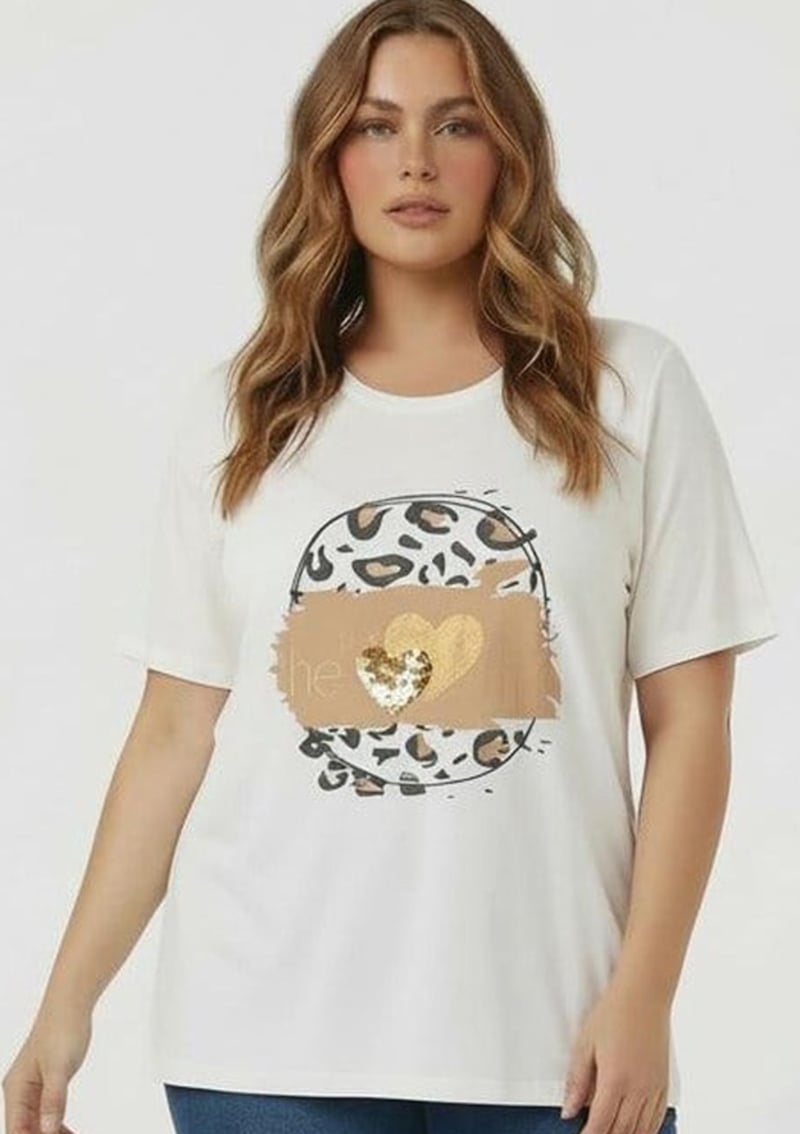 O6869 Kadın Beyaz T-shirt