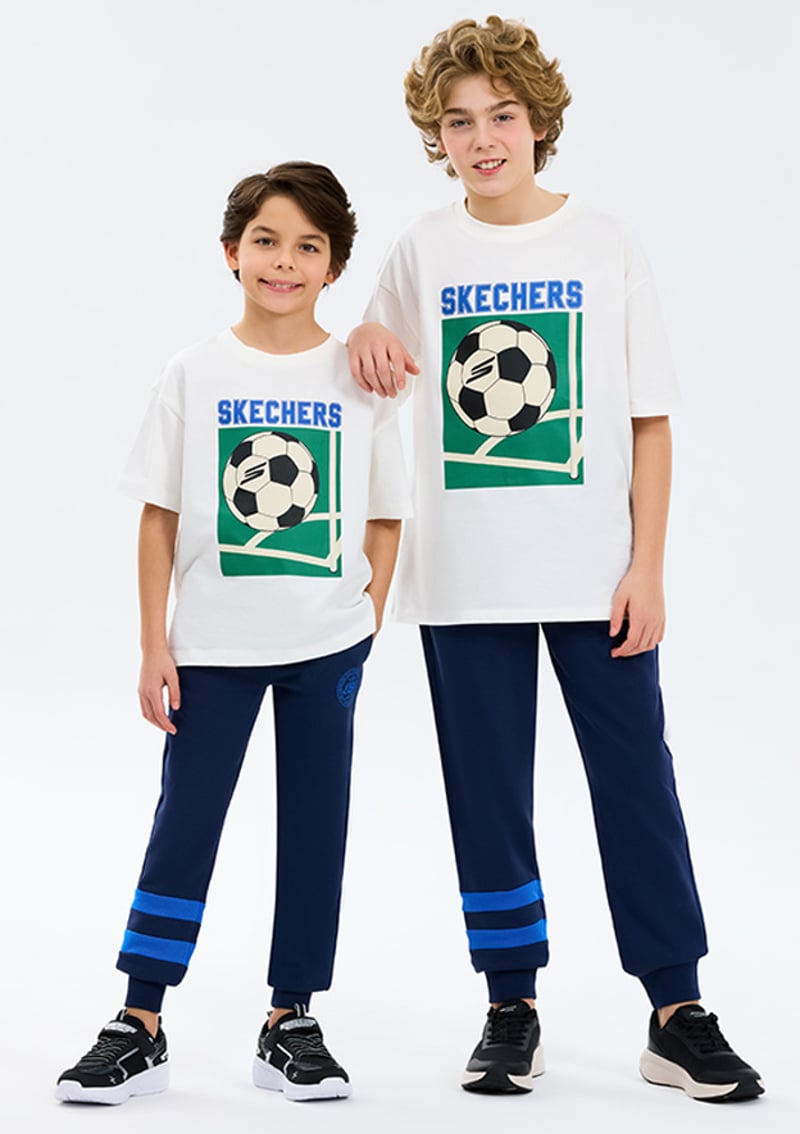 Sk2610079-3855 Erkek Çocuk Beyaz Oversize T-shirt