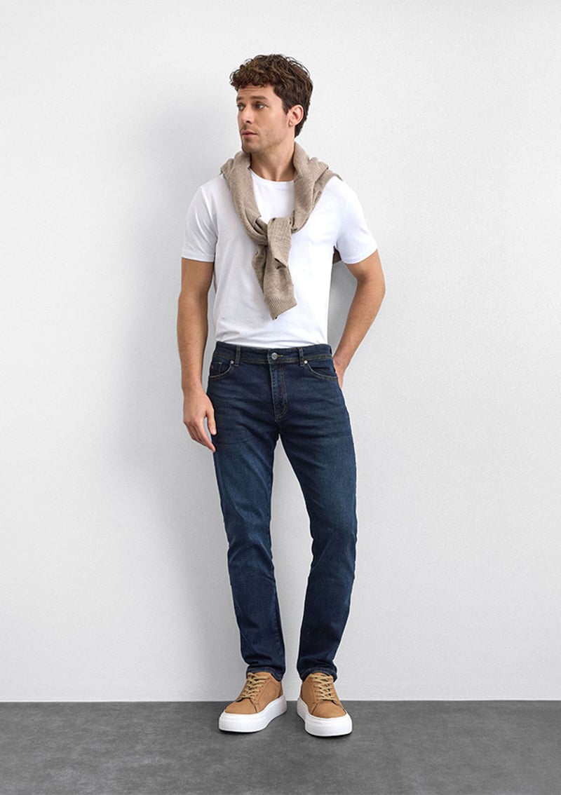 B35W35004 Erkek Lacivert Jean Pantolon