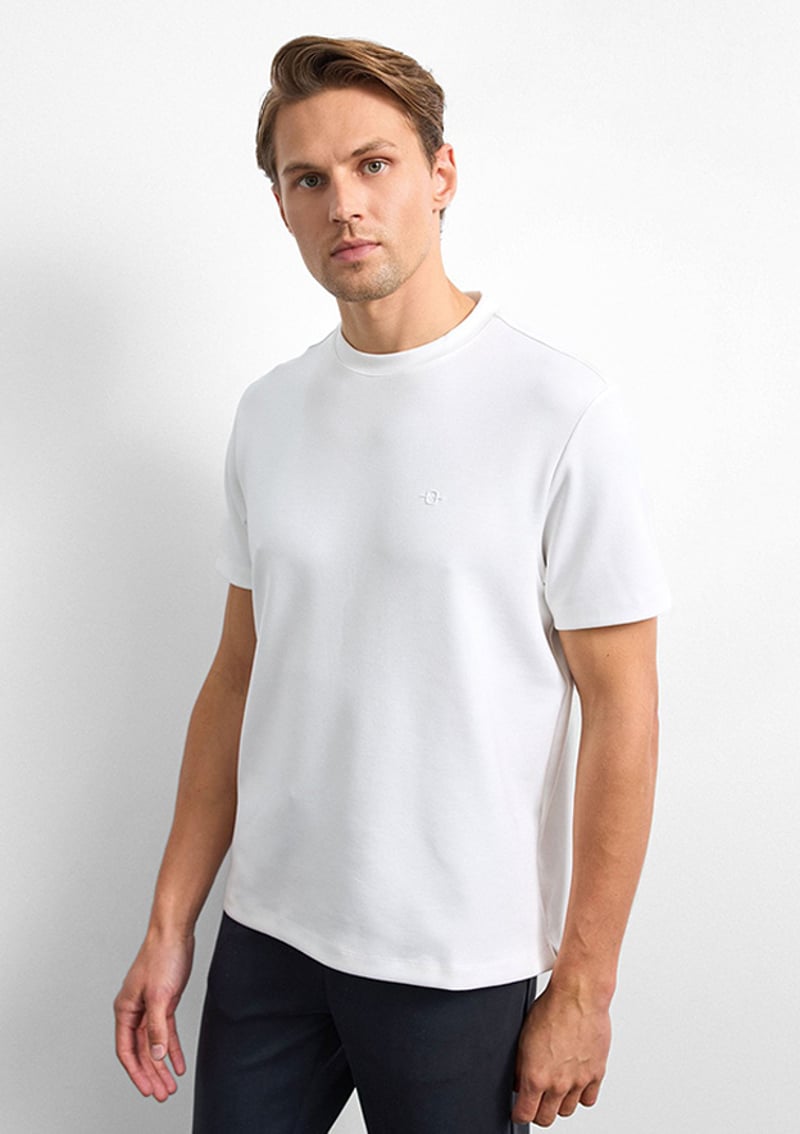 B35W10066 Erkek Beyaz T-shirt