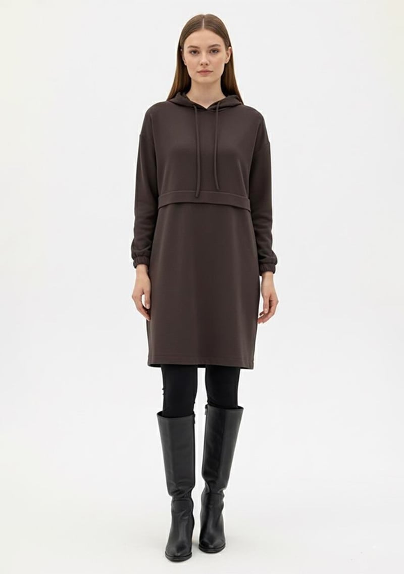 25Kt462 Kadın Kahverengi Gömlek