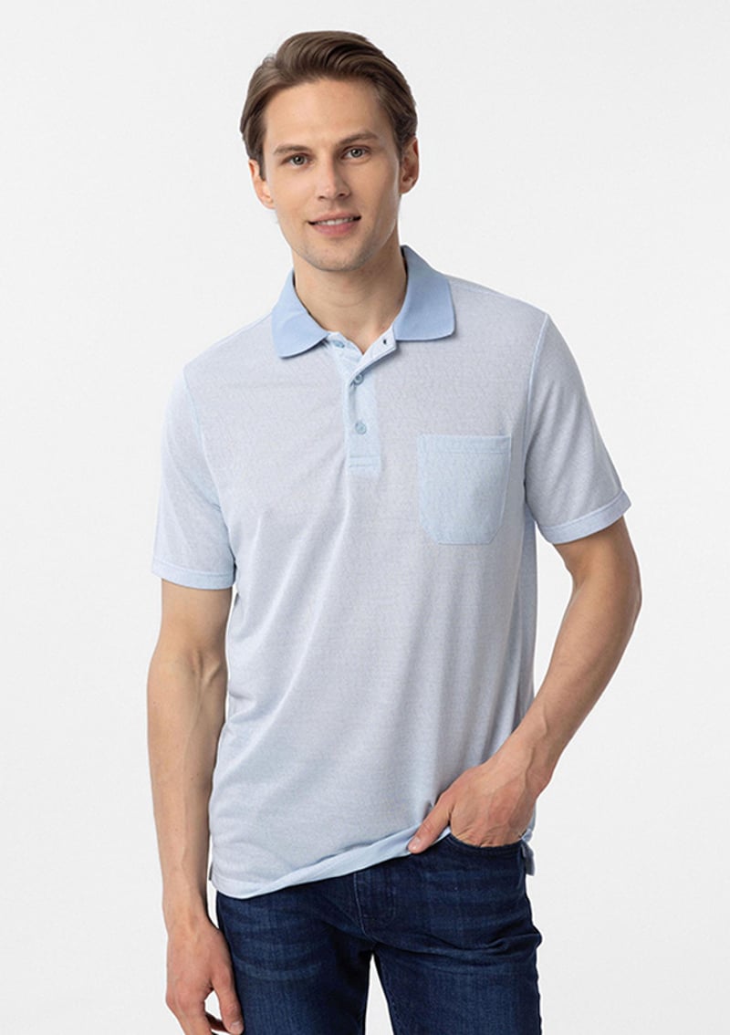 Ts1014000423 Erkek Mavi Polo Yaka T-shirt