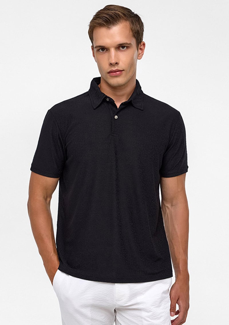 Ts1014000454 Erkek Siyah Polo Yaka T-shirt