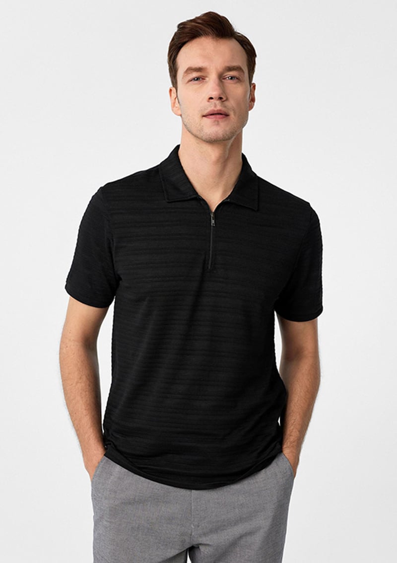 Ts1014000438 Erkek Siyah Polo Yaka T-shirt