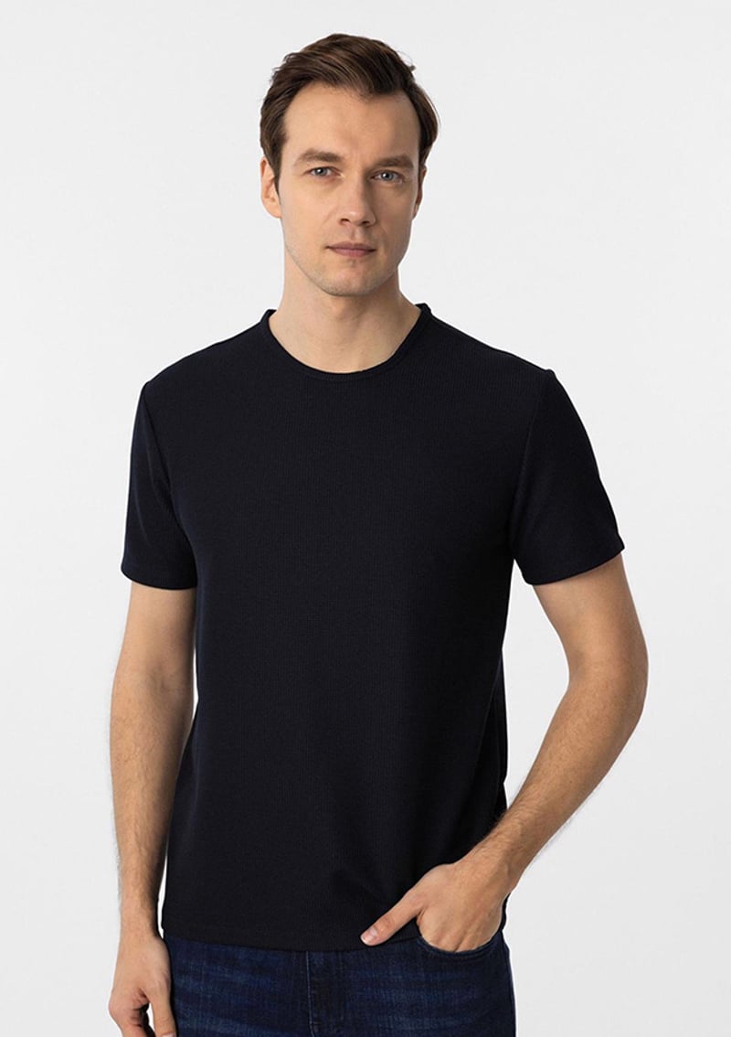 Ts1014000413 Erkek Lacivert O Yaka T-shirt