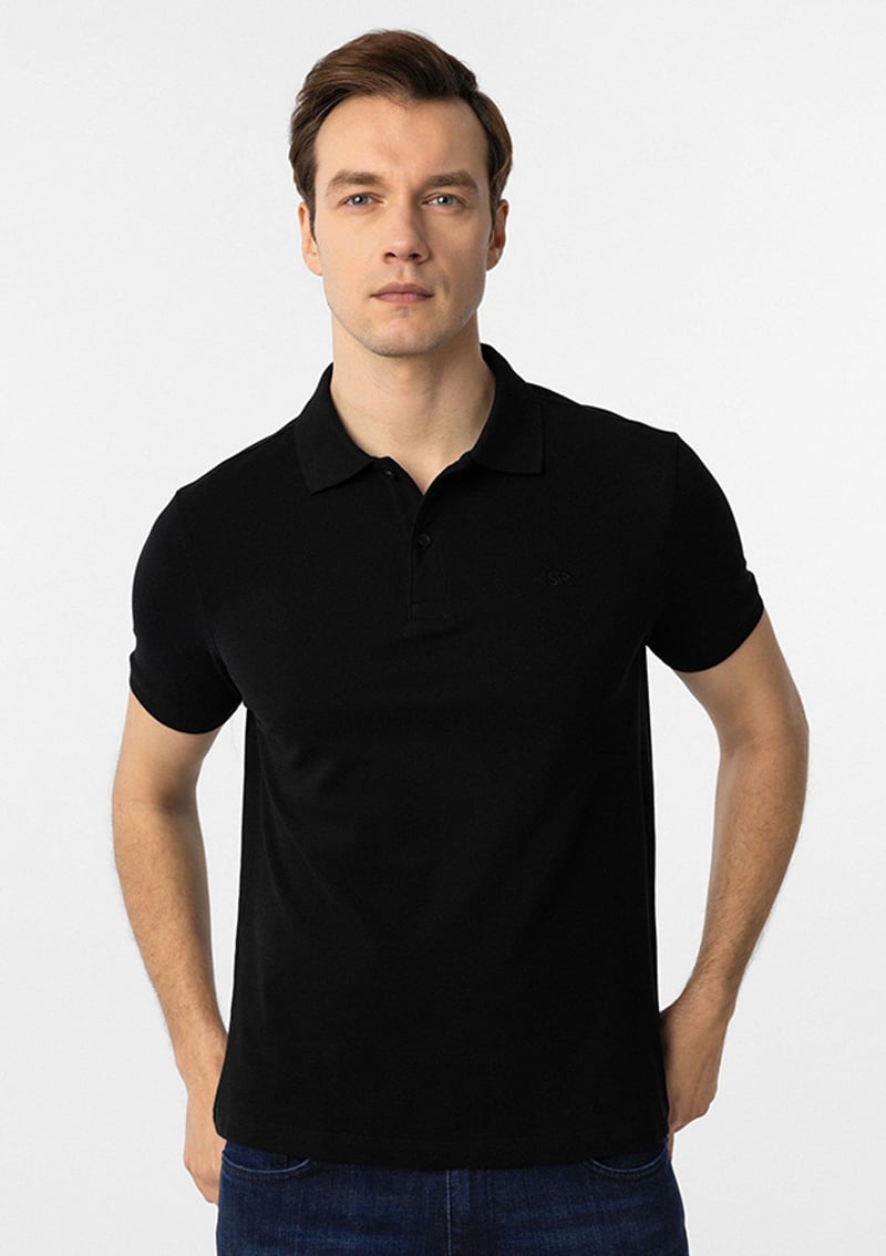 Ts1014000410 Erkek Siyah Polo Yaka T-shirt