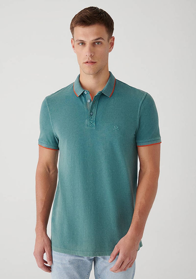 M065920-30708 Erkek Mavi Polo Yaka T-shirt