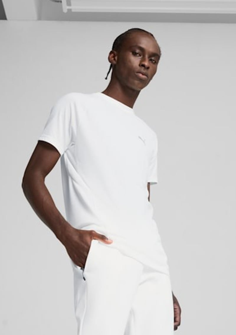 68461102 Unisex Beyaz Bisiklet Yaka T-shirt
