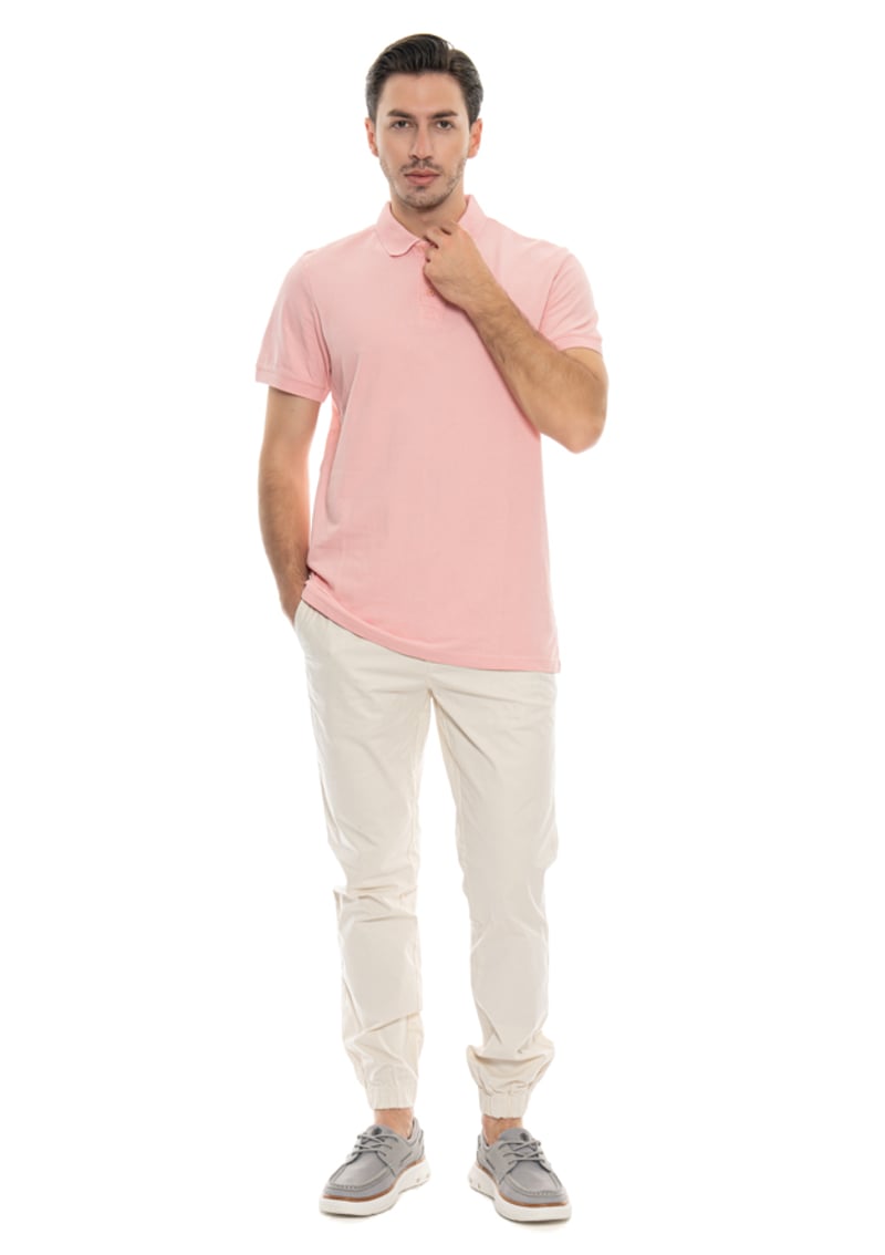 24Yjeeo04105 Erkek Pembe Polo Yaka T-shirt