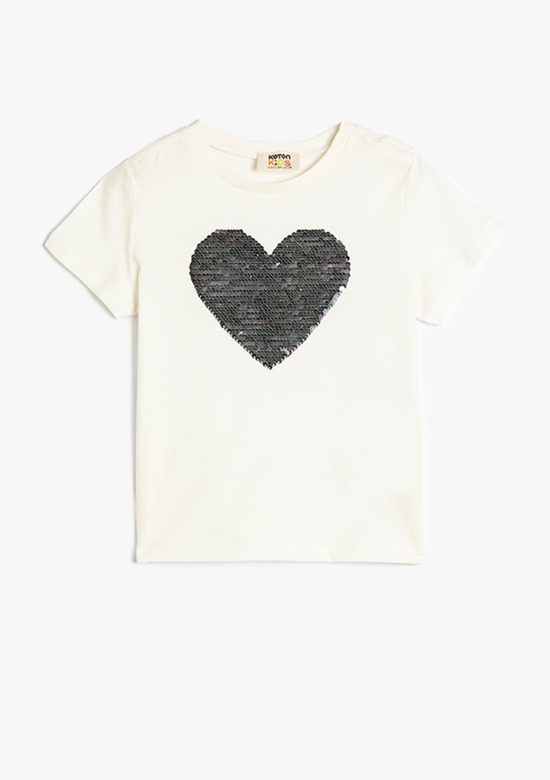 5Skg10076Ak Kız Çocuk Beyaz Baskılı T-shirt