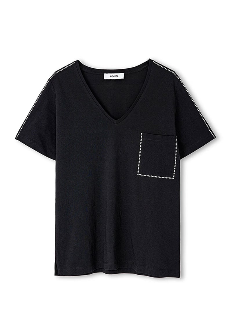 Is1240070222 Kadın Siyah Kısa Kol T-shirt