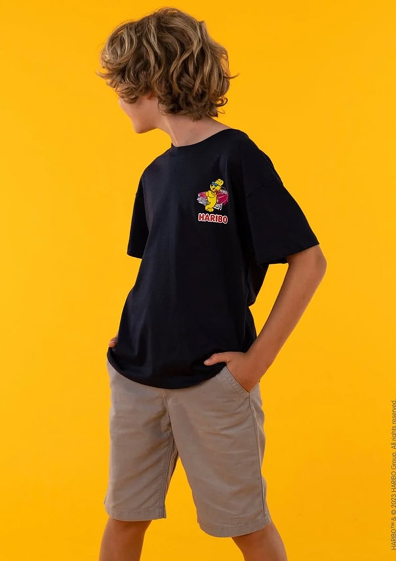 Hrbtxt007 Unisex Çocuk Lacivert Bisiklet Yaka T-shirt