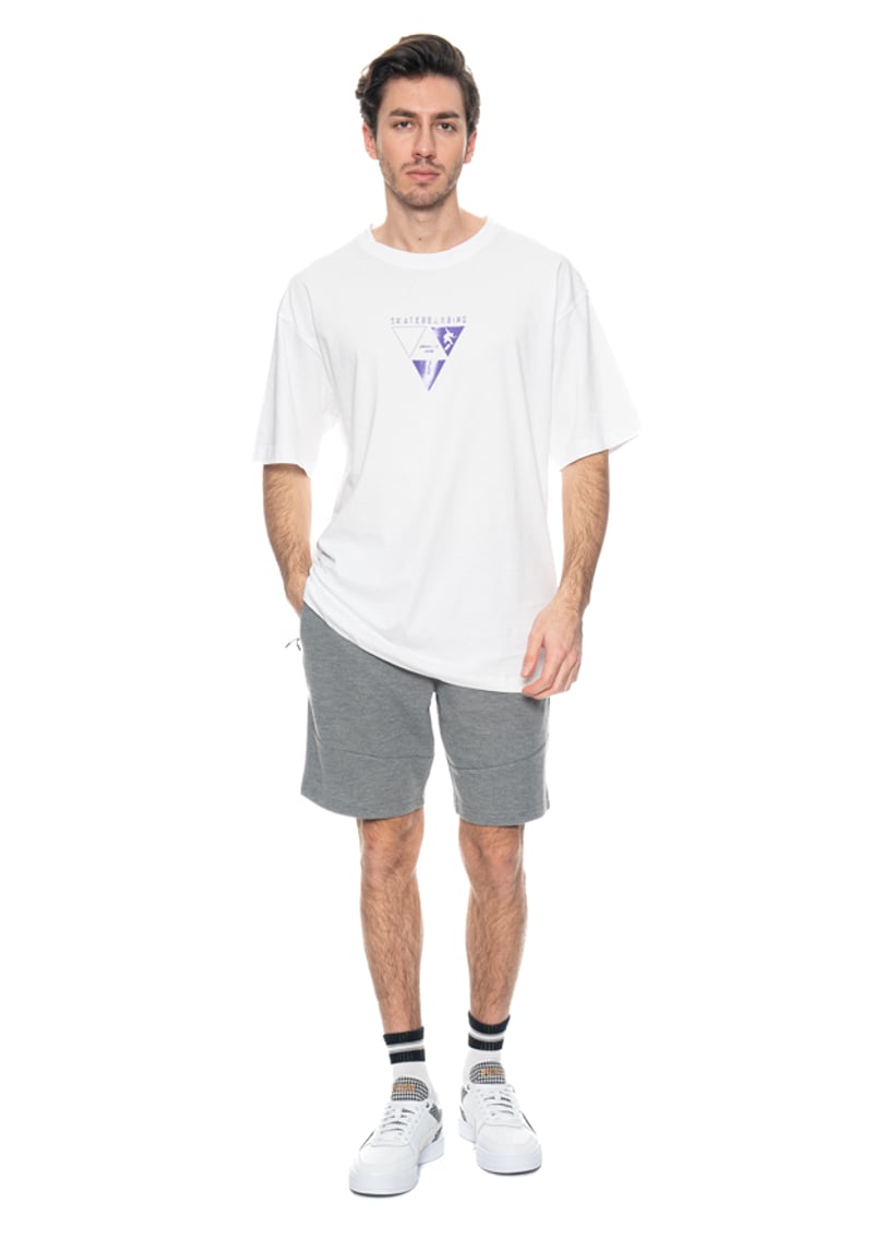 23Yjeeo04119 Erkek Beyaz Bisiklet Yaka T-shirt