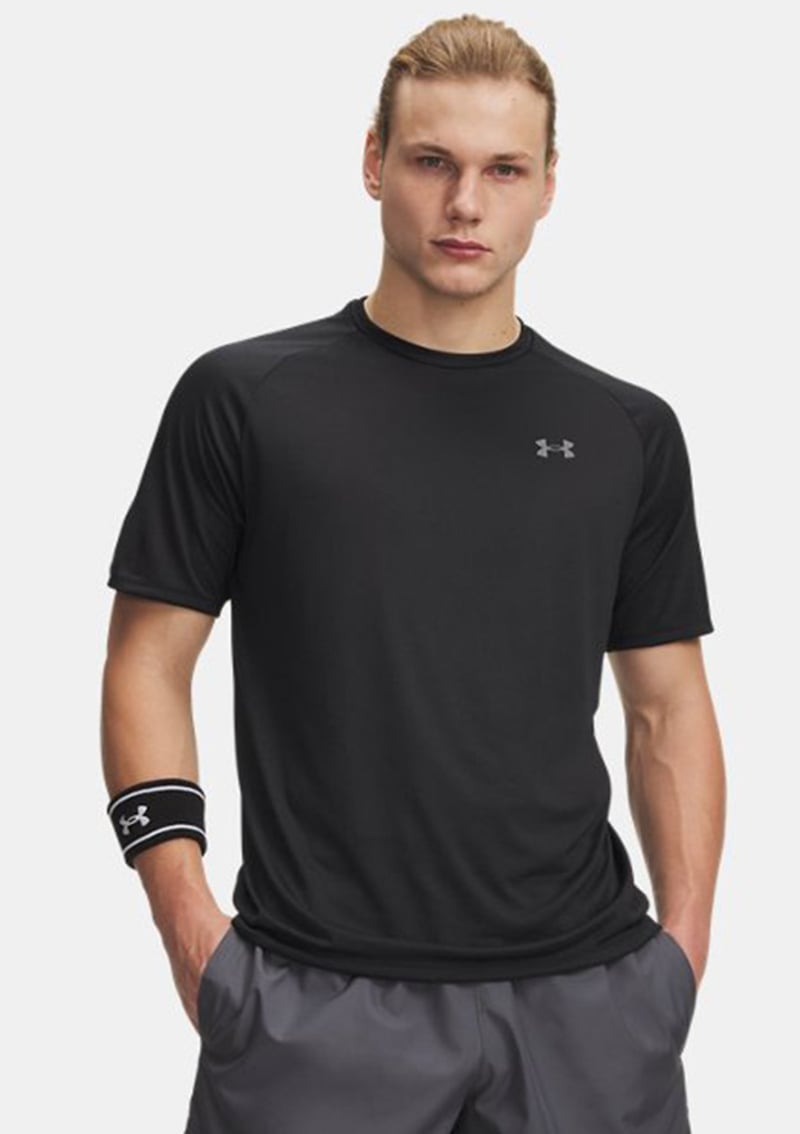UA Tech 2.0 - 1326413-001 Erkek Siyah Bisiklet Yaka T-Shirt