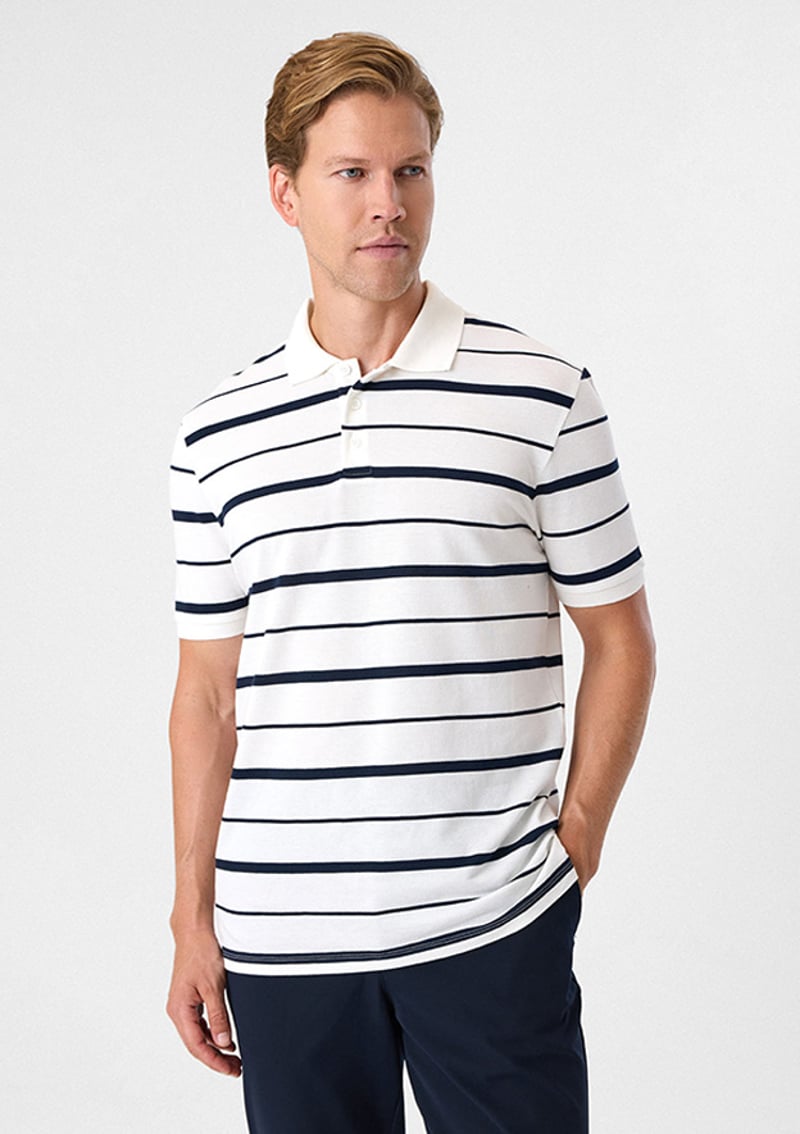 BTS1007200000 Erkek Beyaz Polo Yaka T-Shirt