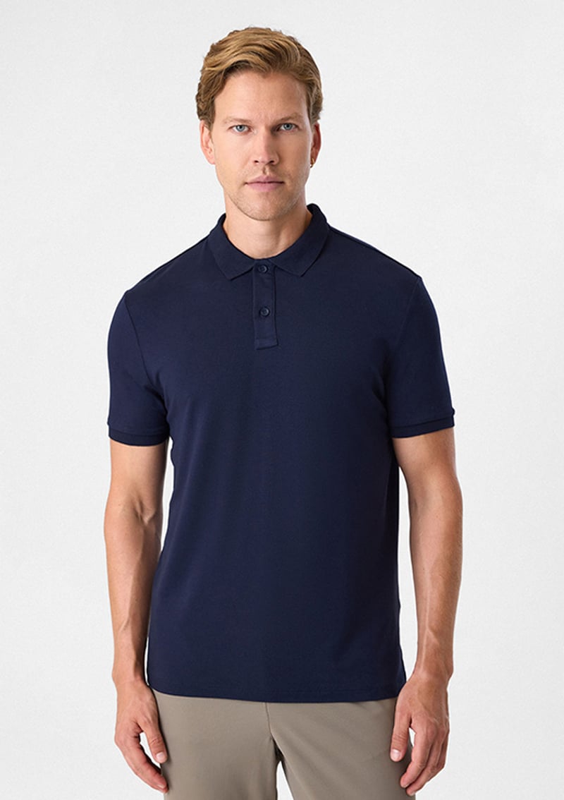 B35S10026 Erkek Lacivert Polo Yaka T-Shirt