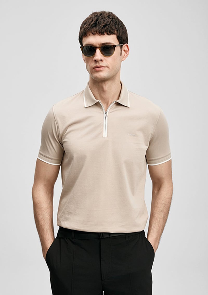 Chase - 111040236 Erkek Bej Polo Yaka T-Shirt