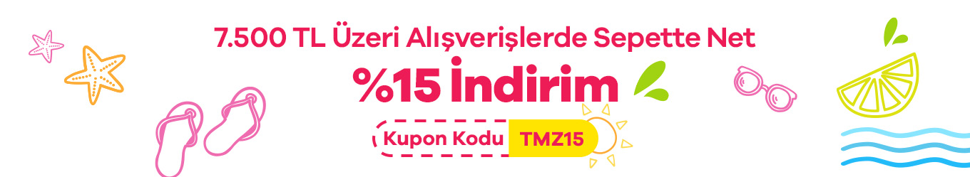 7500 TL üzeri %15 Net İndirim